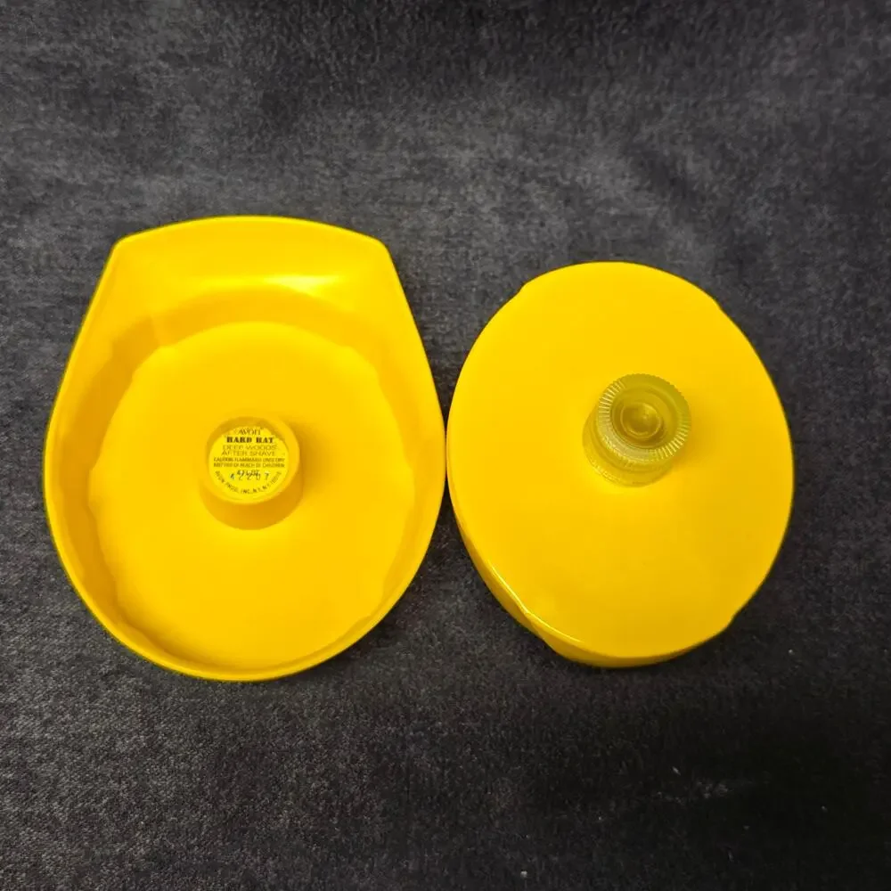 Vintage Avon Yellow Construction Hard Hat & Glass Hammer After Shave Decanter
